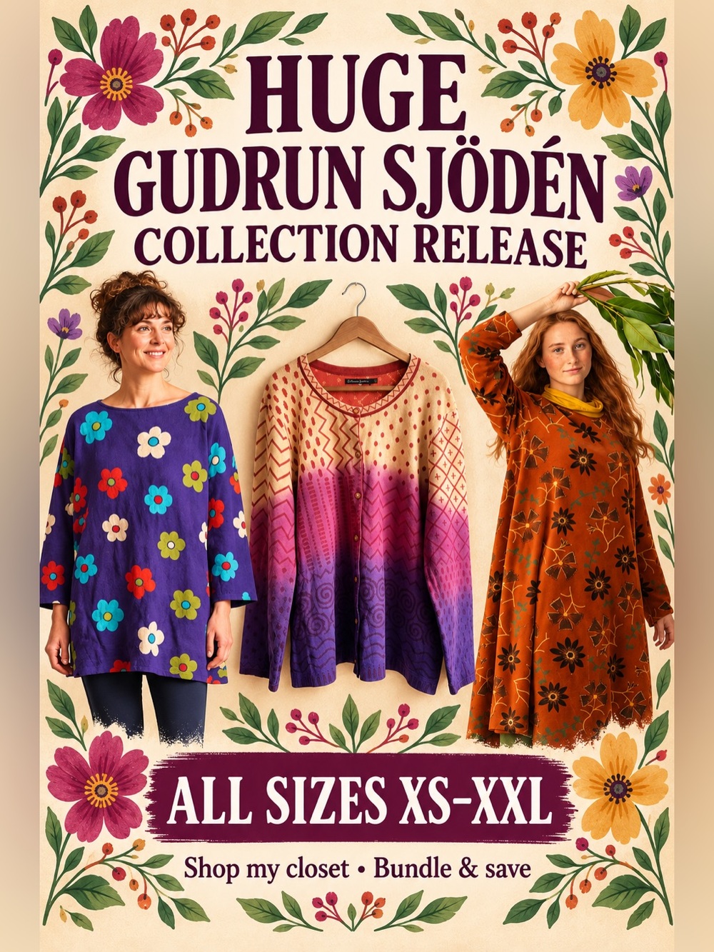 Gudrun Sjödén Women’s Sweaters - Purple, Orange, Cream